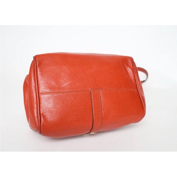 Perfect summer BAG - Vintage Orange Brown Leather bag. Made in France. - Picture 4 of 9